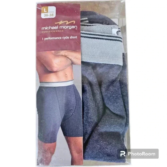 Vintage Michael Morgan performance cycle shorts cotton navy Large NIP - Picture 1 of 5